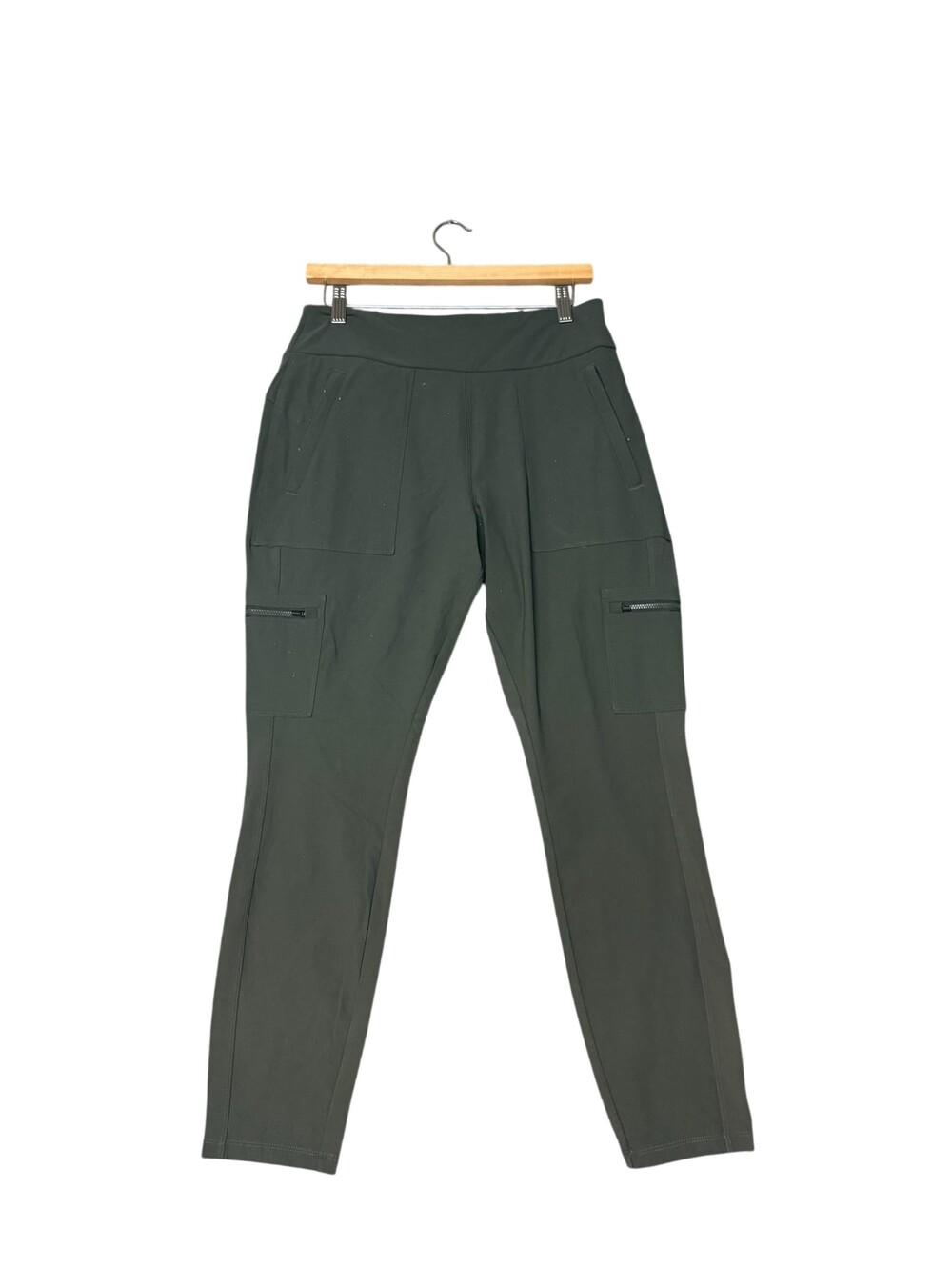 Athleta Headlands Hybrid Cargo Pants Womens 14 Green Jogger Stretch Pockets